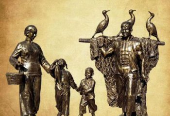 廣場漁民雕塑廠家 公園民俗雕塑 抽象擺件