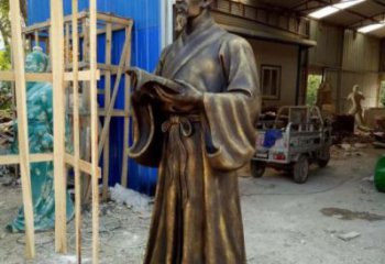 草地李時珍雕塑 玻璃鋼古代雕塑 大型名醫雕塑