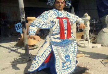 仿古京劇雕塑廠家 彩繪民俗雕塑 現代唱戲雕塑