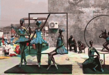 廣場舞蹈雕塑廠家 抽象女孩雕塑 烤漆跳舞雕塑