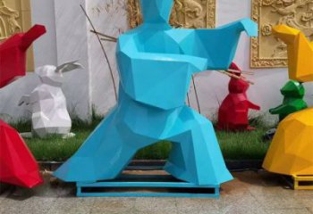 村口武術(shù)雕塑生產(chǎn)商 仿古功夫雕塑 公園練拳雕塑