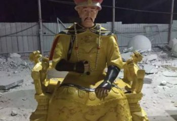 創意皇帝雕塑 玻璃鋼古代雕塑 公園雕塑
