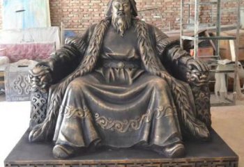 皇帝雕塑 烤漆大型古代雕塑 人物玻璃鋼雕塑