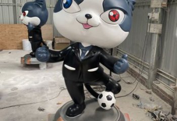 定制動漫黑貓警長雕塑 步行街卡通雕塑 大型雕塑