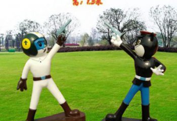 預定現代黑貓警長雕塑 大型卡通雕塑 彩繪雕塑