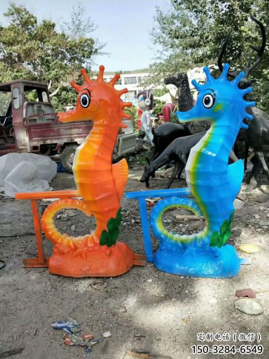 步行街河馬雕塑制作，彩繪動物雕塑，仿真方式