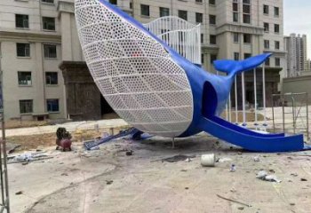 生產鯨魚雕塑廠家，烤漆彩繪工藝，景觀動物擺件