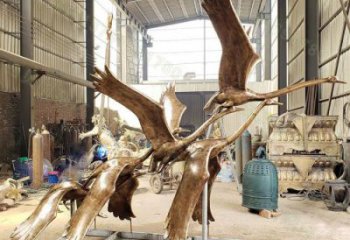 預(yù)定大雁雕塑 庭院仿真雕塑 彩繪小品