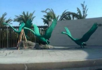 商業(yè)街大雁雕塑廠家 售樓處雕塑 動物擺件