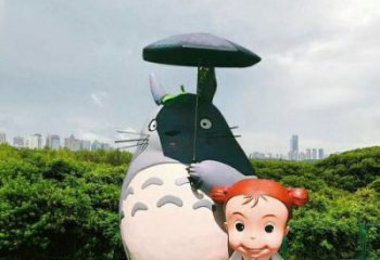 廣場龍貓雕塑，卡通美陳雕塑，抽象效果