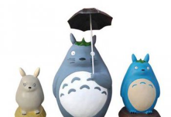 街道龍貓雕塑，仿真美陳雕塑，彩繪效果