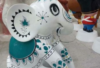 大象標(biāo)識(shí)雕塑，廣場(chǎng)雕塑，玻璃鋼彩繪大象雕塑生產(chǎn)