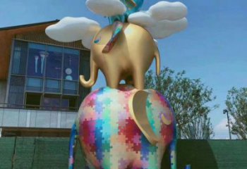 地產(chǎn)大象雕塑定做，城區(qū)小品，景觀卡通大象雕塑廠家