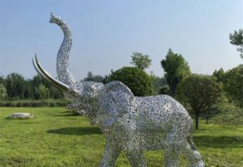 大象雕塑標志精選，街頭藝術，公園鏤空大象雕塑承接