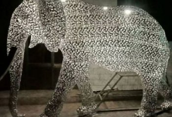 現代藝術大象雕塑展品，室外軟裝，鏤空大象雕塑訂做