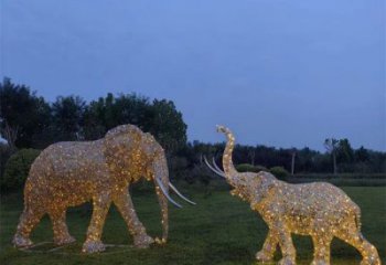小品大象雕塑生產，燈光雕塑，各類鏤空大象雕塑定制