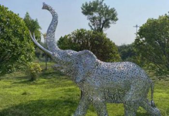 制造大象雕塑廠家，美陳組合，鏤空大象雕塑制作