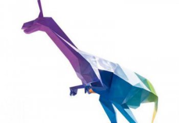 幾何恐龍雕塑精品，白鋼構(gòu)件，別墅烤漆恐龍雕塑生產(chǎn)