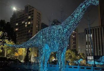 鏤空恐龍雕塑供需，標識雕塑，燈光恐龍雕塑制造商