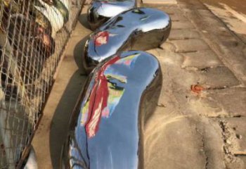 園林坐凳雕塑，噴漆景觀雕塑，鏡面形式