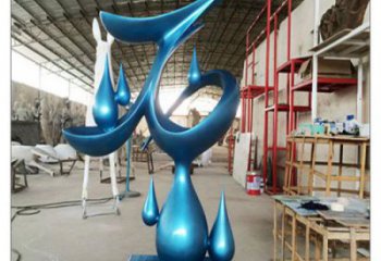 宿遷水滴雕塑，烤漆工藝，群雕不銹鋼水滴雕塑