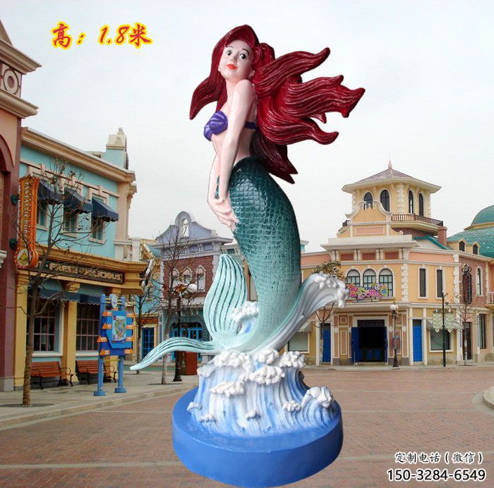 濟(jì)南水景美人魚雕塑
