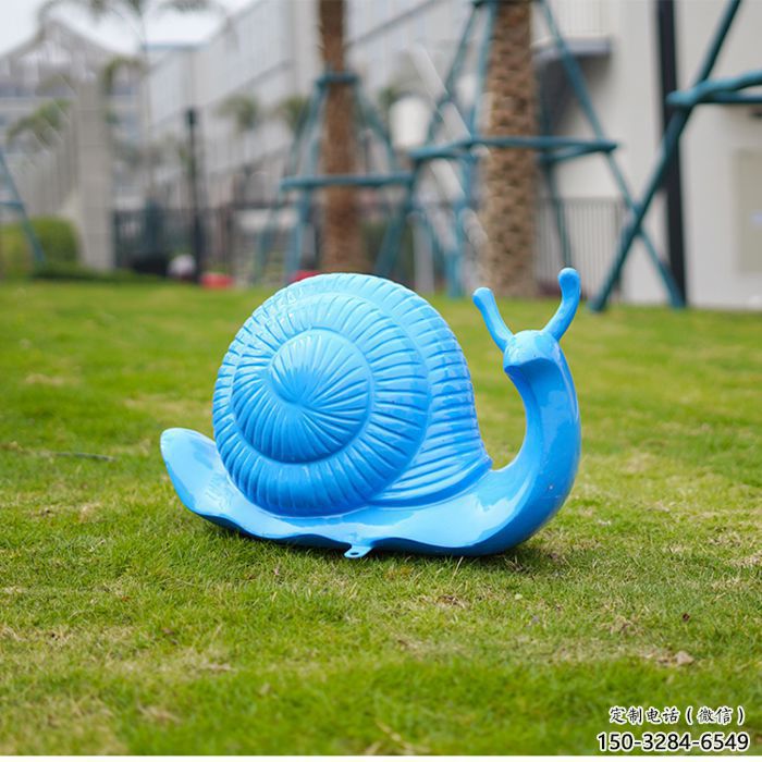 濱州彩繪蝸牛雕塑廠家，園林動物小品，玻璃鋼蝸牛雕塑生產