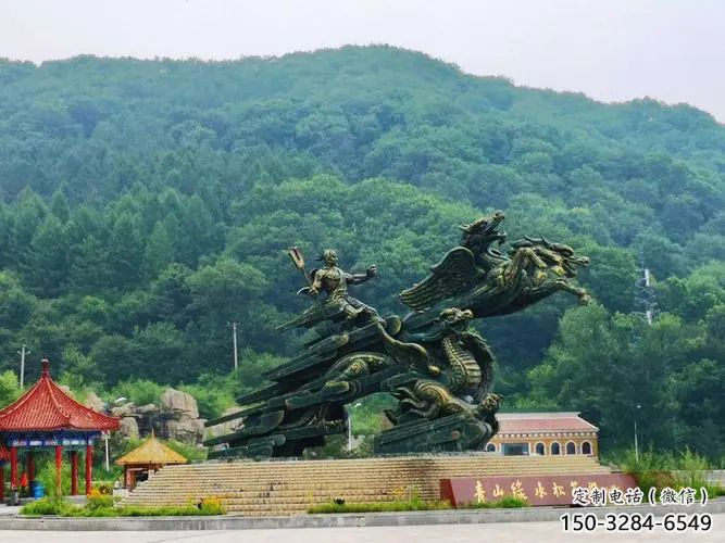 未央夸父逐日雕塑，鑄銅神話人物雕塑