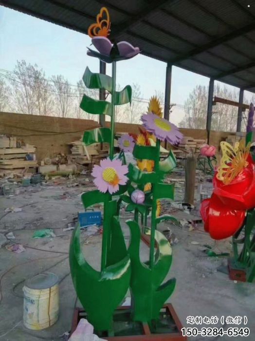 和田茉莉花雕塑訂做，城市雕塑，不銹鋼茉莉花雕塑廠