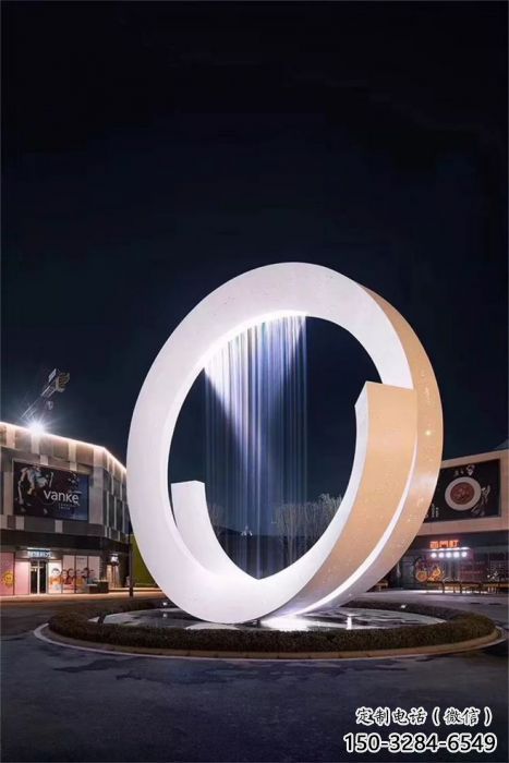 昌吉圓環噴泉雕塑，水景藝術原理，水景圓環雕塑廠家