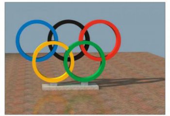 濟寧五環不銹鋼雕塑，現代景觀擺件，烤漆工藝制作