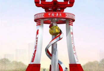 陽曲城市精神堡壘雕塑，地標文明建筑不銹鋼雕塑