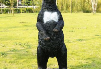 西安街道黑熊雕塑，仿真動(dòng)物雕塑，古銅效果