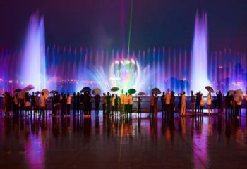 榆林水景程控噴泉雕塑，高噴循環(huán)噴水方式設計