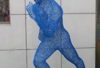 未央鏤空跑步雕塑，標識雕塑，烤漆鐵藝人物雕塑優選