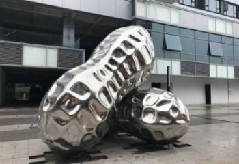 尼木花生雕塑制造，白鋼構(gòu)件，不銹鋼花生雕塑提供