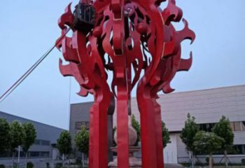 城關火球雕塑，精神堡壘火球雕塑落地展示