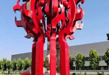 拉薩市火球雕塑，精神堡壘火球雕塑落地展示