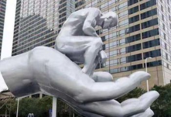 阿勒泰沉思者雕塑，景觀雕塑，手托人物雕塑廠家提供