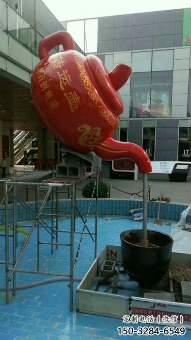 巴南鐵藝水景天壺雕塑，噴泉雕塑，抽象天壺雕塑制作