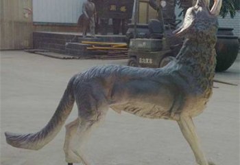 大理銅狼雕塑廠家，銅雕動物狼，仿真工藝制作