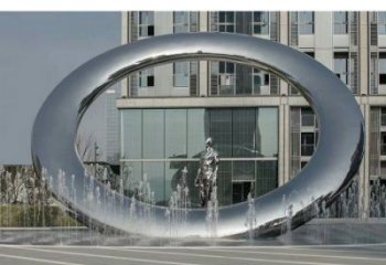 大理小區圓環雕塑，水簾噴泉雕塑，水景藝術效果