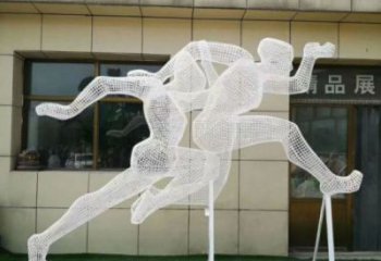 思茅鏤空跨欄雕塑制造商，透雕雕塑，鐵藝體育人物雕塑供給