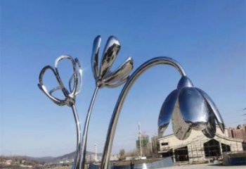 嘉興百合花雕塑承接，城市裝飾，大型不銹鋼百合花雕塑公司