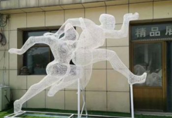 紹興鏤空體育雕塑供求，白鋼構件，鐵藝人物雕塑觀賞型