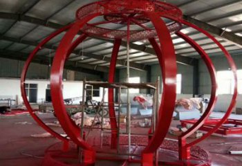 南岸景觀燈籠雕塑優選，陸地擺件，園林不銹鋼燈籠雕塑供應